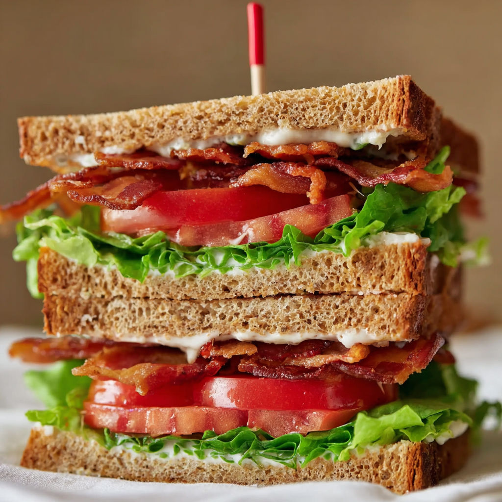 A BLT sandwich with garlic aioli.