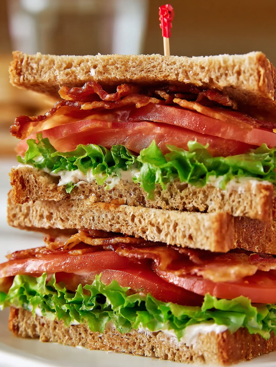 A BLT sandwich with garlic aioli.