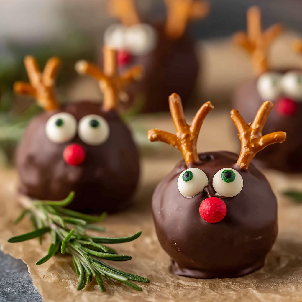 A plate of chocolate covered peanut butter balls with rice krispies.