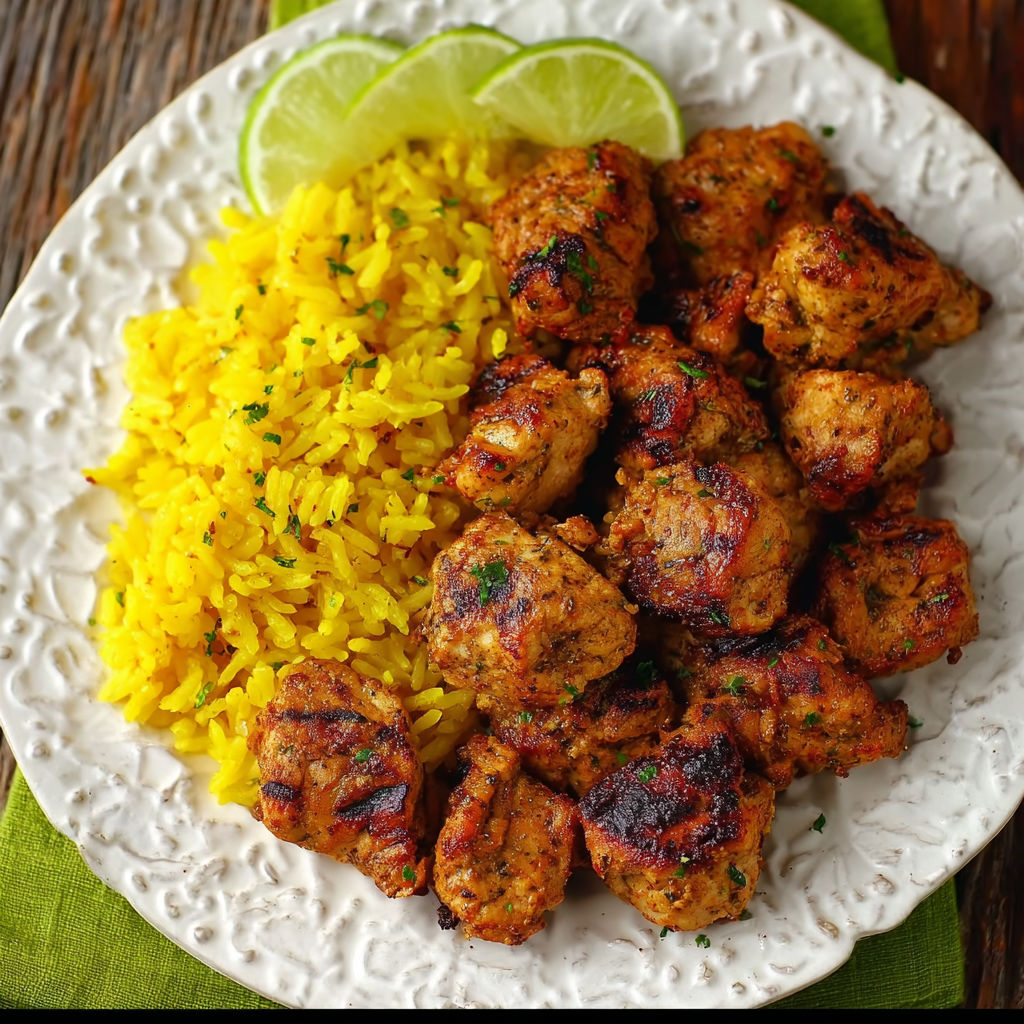 A plate of chili lime chicken bites.