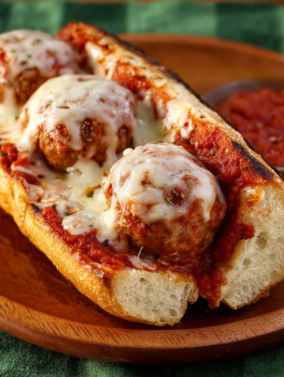 A beef and turkey meatball sub.