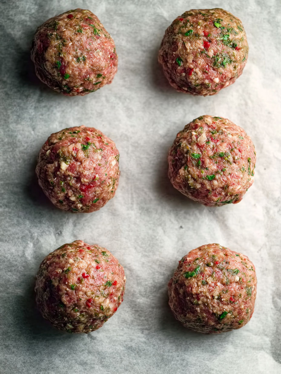 Meatballs on a tray.