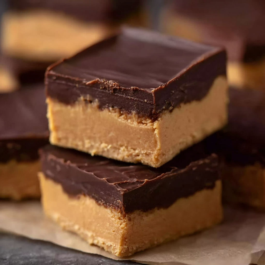 A stack of three buckeye bars.