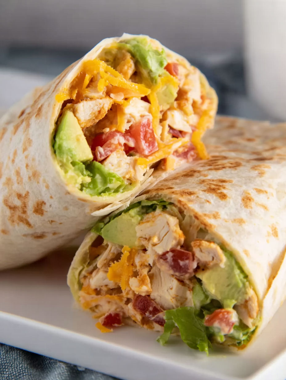 A crunchy southwestern chicken wrap.