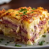 A layered Reuben Casserole Bake.