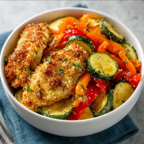 A bowl of chicken and vegetables.