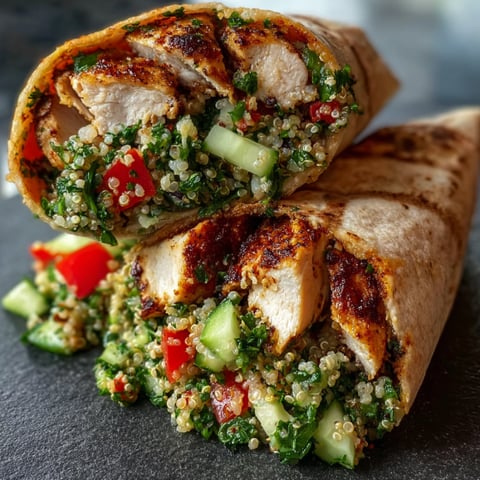 A wrap with chicken and vegetables.