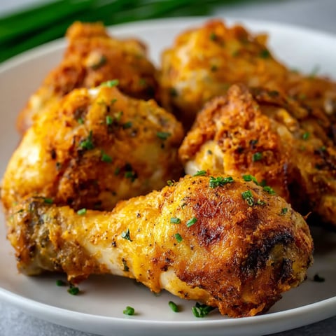 A plate of baked fried chicken.