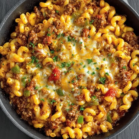 A bowl of chili mac and cheese.