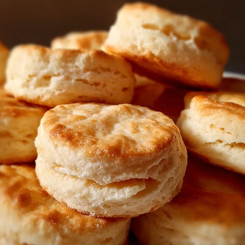 Two biscuits on a plate.