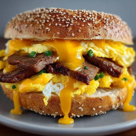 A McDonald's Steak, Egg & Cheese Copycat sandwich.