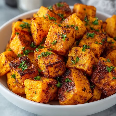 A bowl of sweet potato cubes.