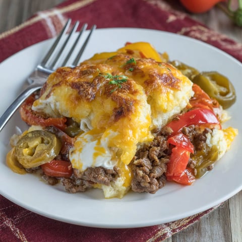 A plate of food with a fork and knife on it.