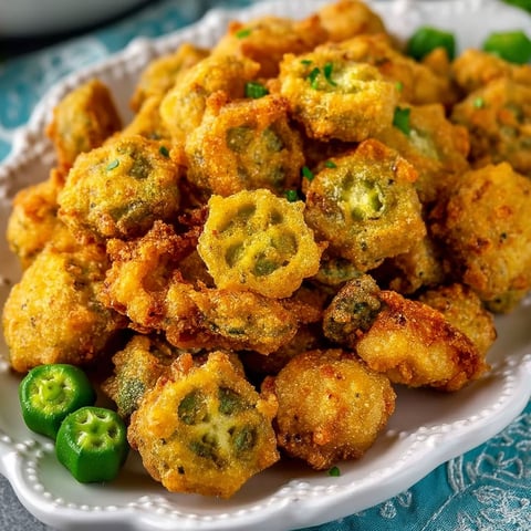 A plate of fried okra.