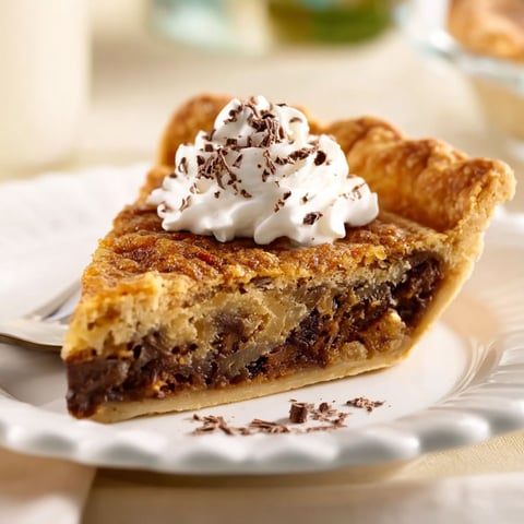 A slice of Kentucky Derby pie with whipped cream on top.