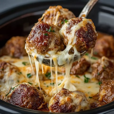 A bowl of meatballs with cheese on top.