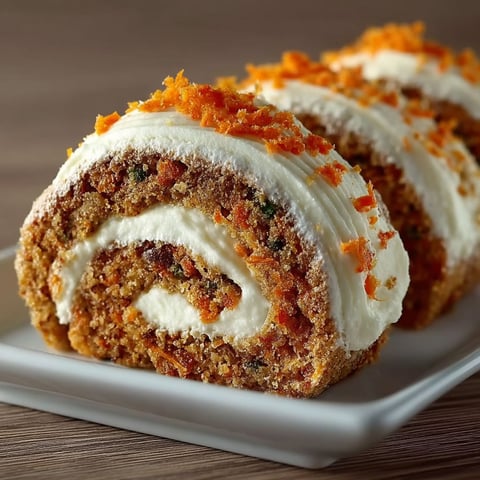 A carrot cake roll on a plate.