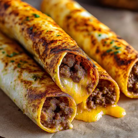 Three garlic butter beef rollups.