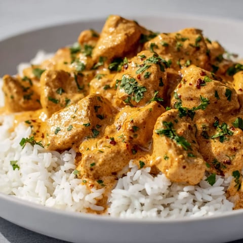 A plate of rice with chicken and sauce.