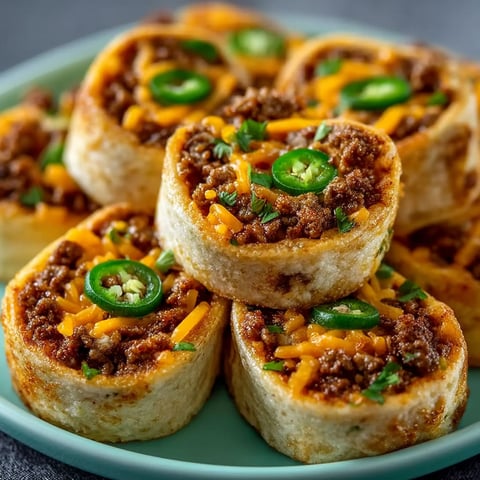 Cuban sausage pinwheels on a plate.