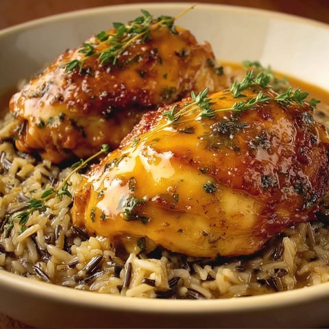 A bowl of rice with chicken on top.