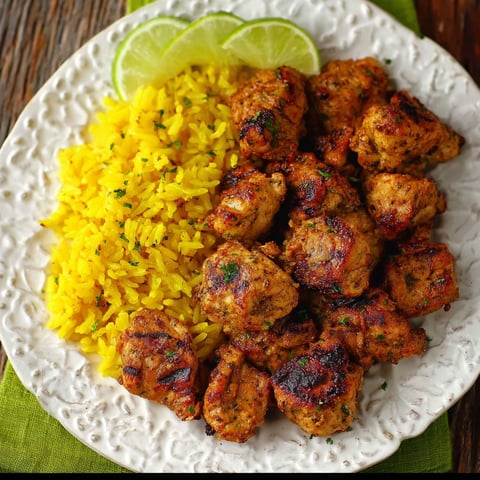 A plate of chili lime chicken bites.