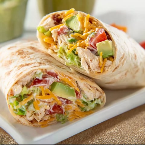 A crunchy southwestern chicken wrap.