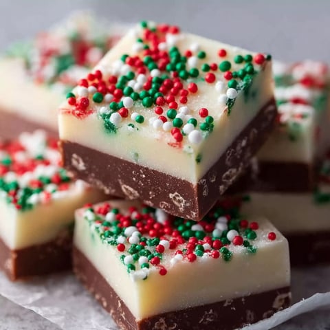 A stack of Christmas fudge bars.